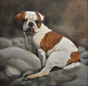 bulldog portrait dog gift unique gift